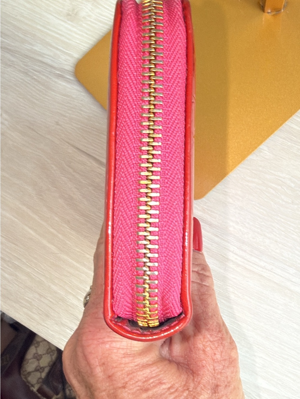Vintage Christian Dior Ultimate Voyageur Red Patent Leather Diorissimo Zip Aroun - Picture 8 of 11
